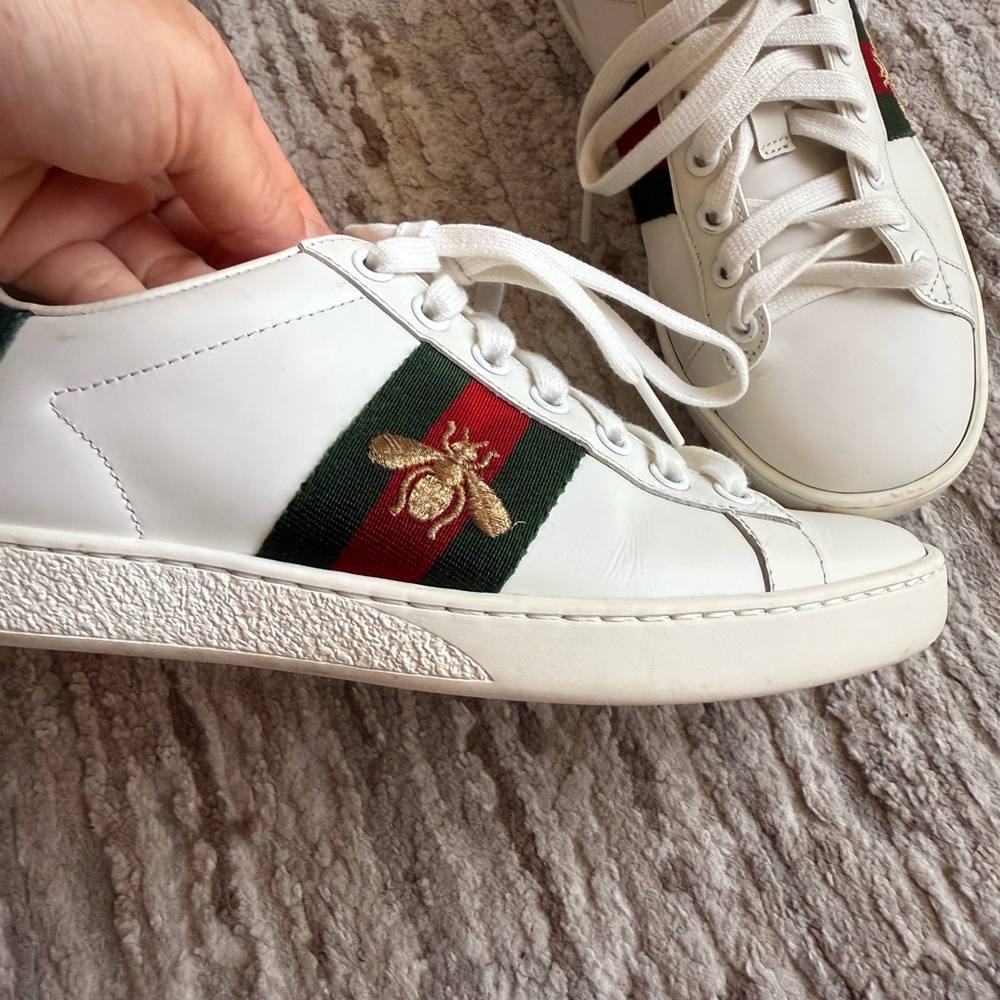 Gucci White Leather Sneakers